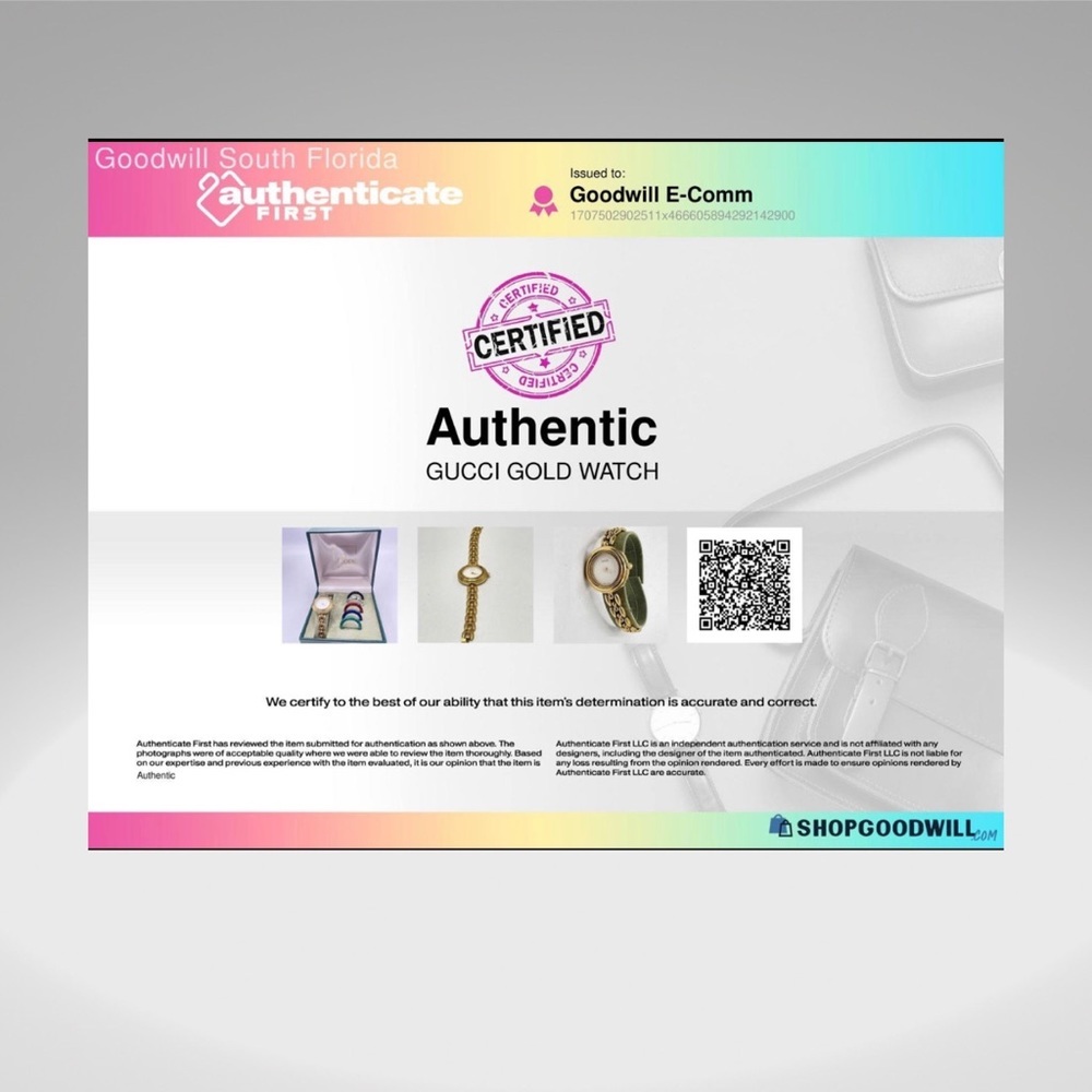 Vintage Authentic Gucci Gold plated six Colors Watch Change Bezel - Picture 8 of 14